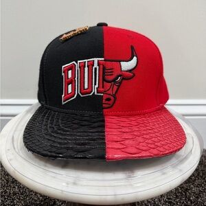 Just Don x Mitchell & Ness NBA Chicago Bulls Split Red/Black Hat